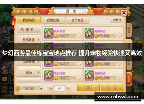 梦幻西游最佳练宝宝地点推荐 提升宠物经验快速又高效